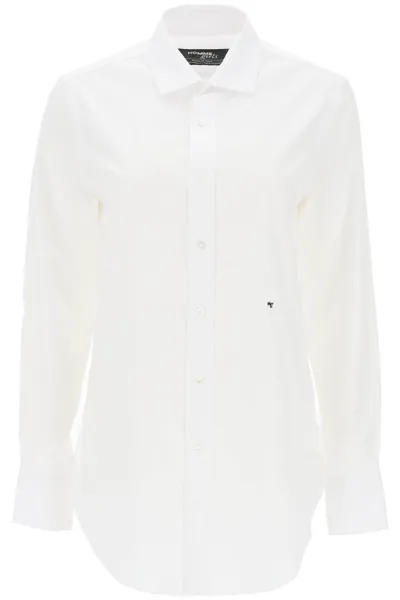 Hommegirls Cotton Twill Shirt In White (white)