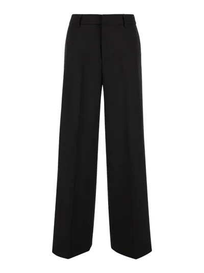 Pt Torino Lorenza Half Elasticatd Belt Pants In Black