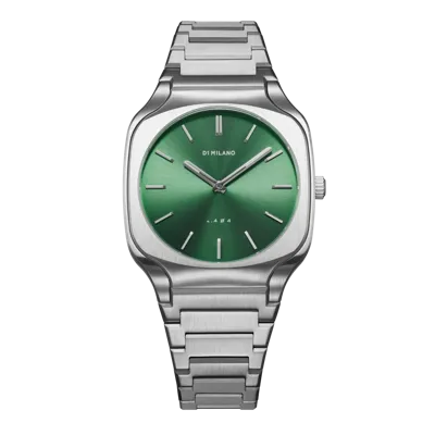 D1 Milano Watch Square Bracelet 37 Mm In Green/silver