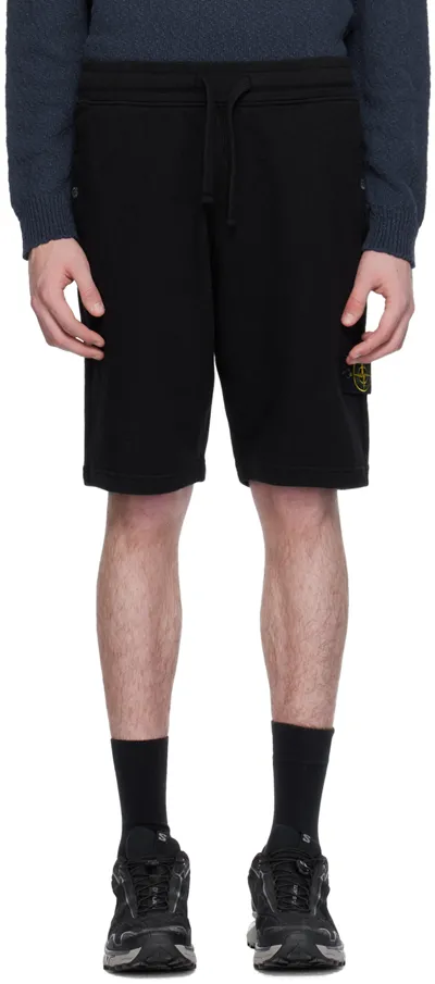 Stone Island Black Patch Shorts In V0029 Black