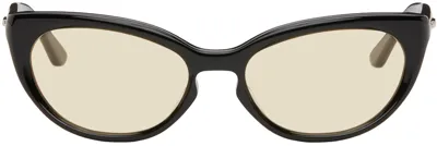 Bonnie Clyde Black Scaredy Sunglasses In Black/yellow