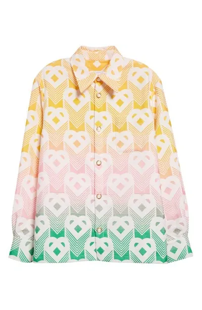 Casablanca Multicolor Gradient Flying Heart Jacket In Cotton Blend Man