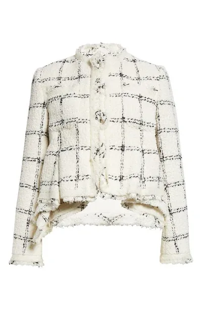 Sacai Tweed Jacket In Off White