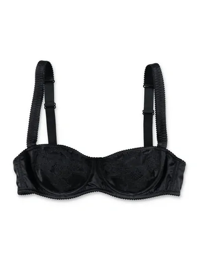 Dolce & Gabbana Feminine And Daring: Lace Balconette Bra For Women In Black