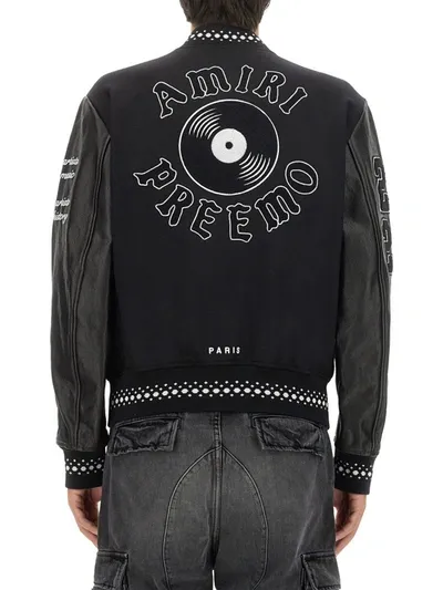 Amiri Dj Premier Varsity Jacket In Black