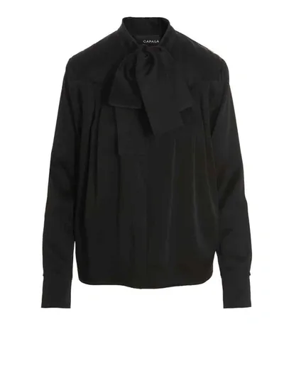 Capasa Milano Pussybow Blouse In Black