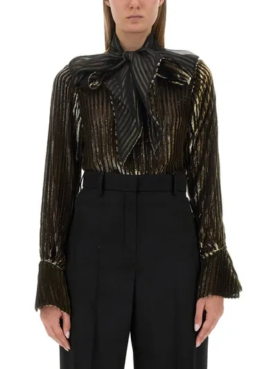 Nina Ricci Velvet Blouse In Black