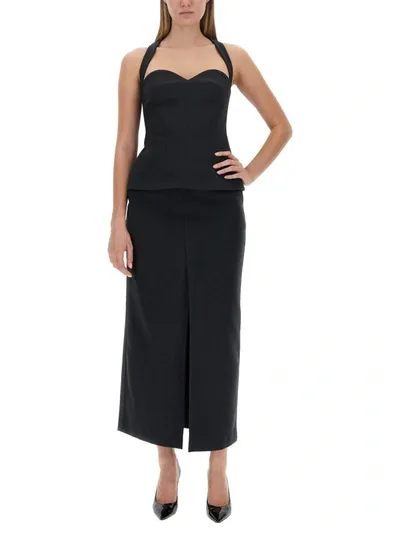 Philosophy Di Lorenzo Serafini Flared Midi Skirt In Grey