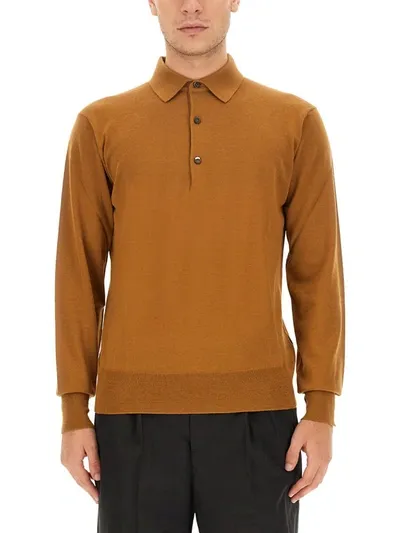 Pt Torino Wool Polo. In Beige