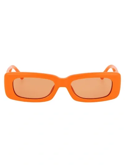 Attico The  Sunglasses In Orange/silver/orange