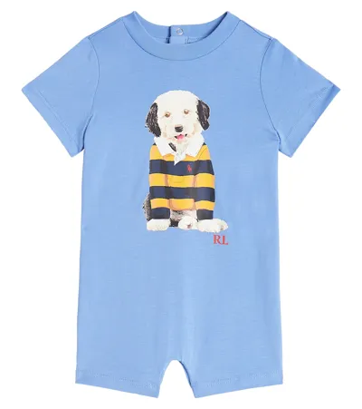 Polo Ralph Lauren Baby Printed Cotton Playsuit In Blue