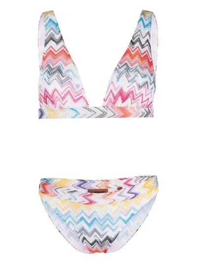 Missoni Signature Zig-zag Woven Bikini In White