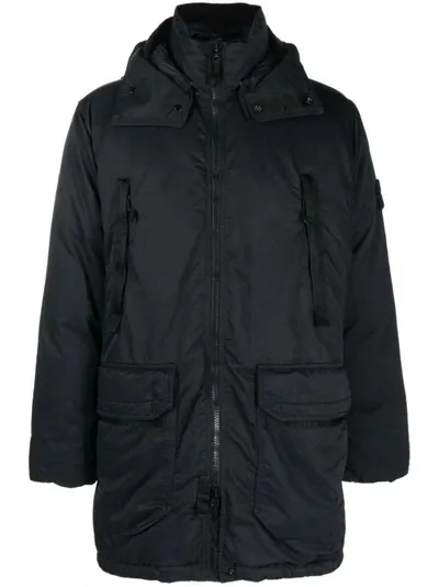 Stone Island Compass-motif Parka In Black