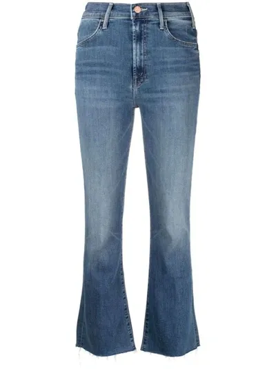 Mother The Hustler Ankle Frayed Denim Jeans In Blue