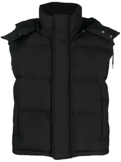 Ami Alexandre Mattiussi Hooded Padded Gilet In Black