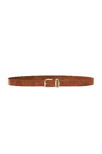 Aureum French Rope Belt In Cognac & Gold