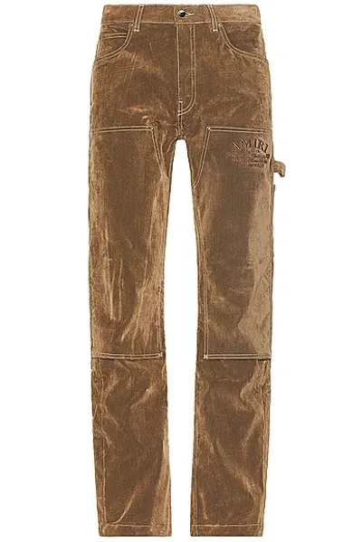 Amiri Flocked Carpenter Trousers In Tan