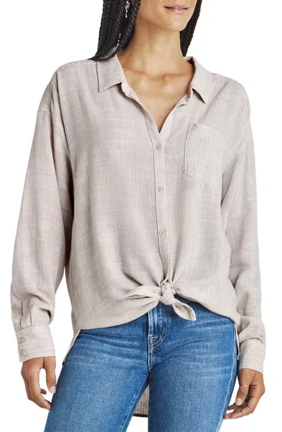 Splendid Bowen Stripe Shirt In Fawn Stripe