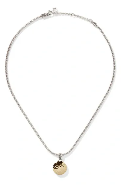 John Hardy Palu Dot Hammered Reversible Pendant Necklace In Silver