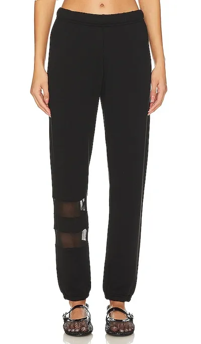 Michael Lauren Setton Mesh Contrast Pant In 黑色