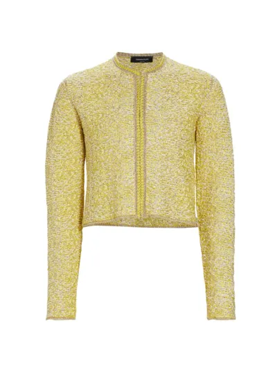 Fabiana Filippi Short Tweed Cardigan In Bianco Sole Oro