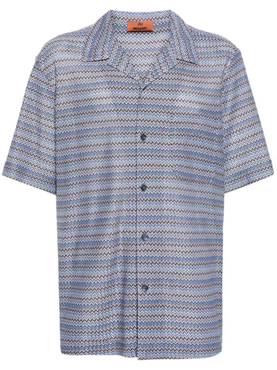 Missoni Shirt With Chevron Pattern In Blue