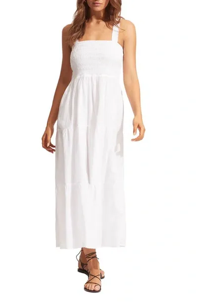 Seafolly Faithful Midi Dress In 白色