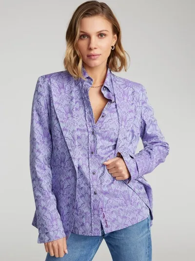 Robert Graham Priscilla Paisley-print Button-down Shirt In Lilac