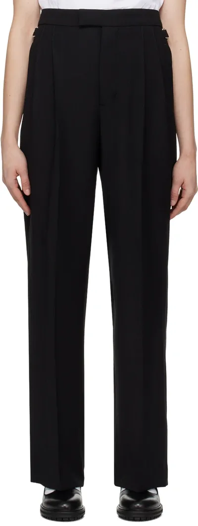 Ami Alexandre Mattiussi Black Pleated Trousers In Black/001