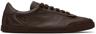 Dolce & Gabbana Brown Saint Tropez Sneakers In Moro/ebano