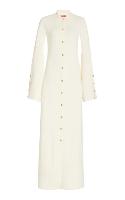 Altuzarra Leopold Button-detailed Merino Wool Maxi Dress In Ivory