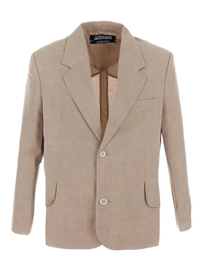 Jacquemus La Veste Titolo Blazer In Beige