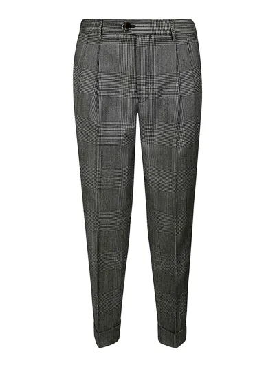 Pt Torino Trousers In Check Pattern In Multicolor