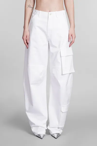 Darkpark Rose Barrel Cargo Trousers In White