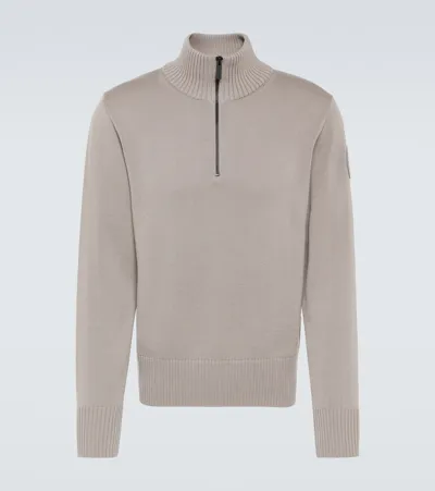 Canada Goose Rosseau Wool Half-zip Sweater In Zip Collar