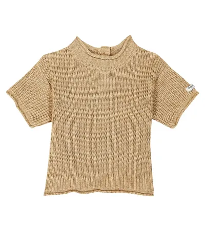 Donsje Baby Sove Ribbed-knit Sweater In Latte Melange