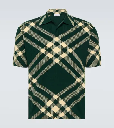 Burberry Check Wool Blend Polo Shirt In Daffodil Check