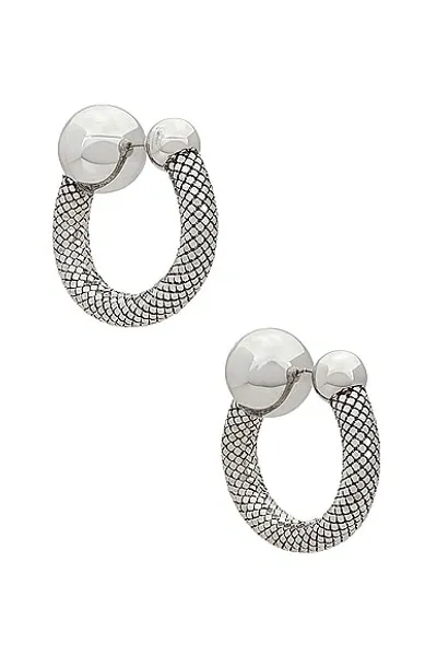 Rabanne Mini Mesh Earrings In Silver