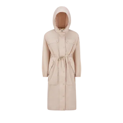 Moncler Collection Parka Mantio In Beige