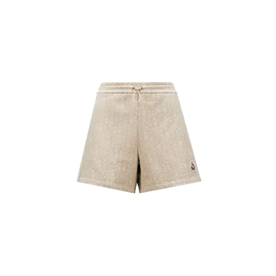 Moncler Collection Short En Jacquard Monogramme In Beige