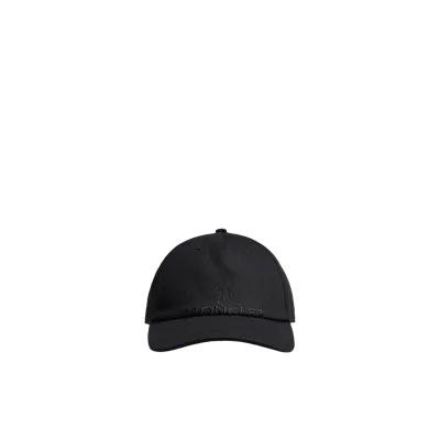 Moncler Collection Casquette En Gabardine Et Sergé In Black