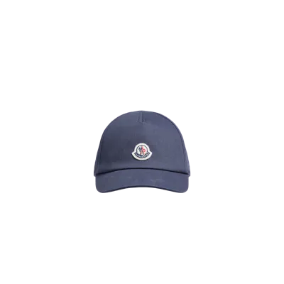 Moncler Kids' Casquette En Gabardine In Blue