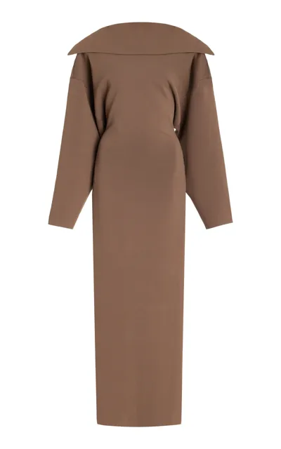 Altuzarra Stunt Knit Maxi Dress In Brown