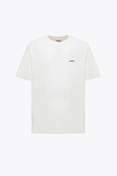 Autry T-shirt Icon Man - Apparel White White Cotton Relaxed Fit T-shirt With Logo Patch