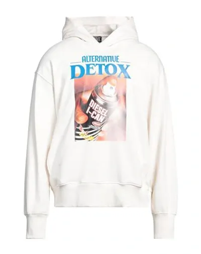 Diesel Hoodie S-macsout Sweatshirt With Print In White