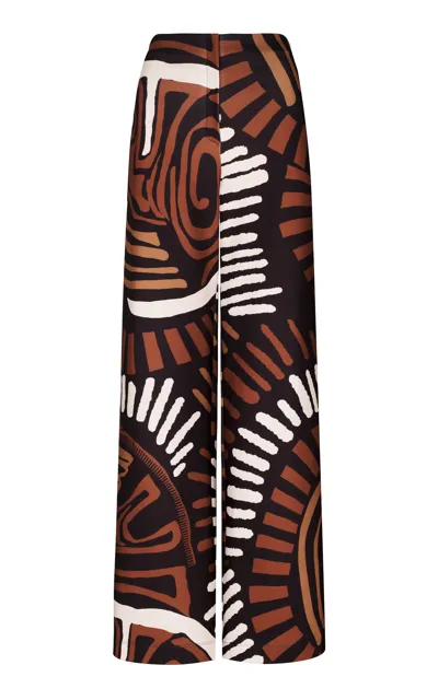 Andres Otalora Encantadores Printed High-rise Flared-leg Pants In Multi