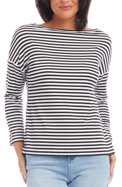 Karen Kane Stripe Boat Neck Top