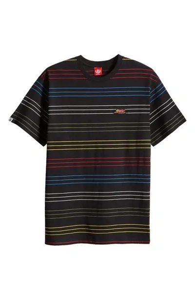 Icecream New Jersey Stripe Cotton T-shirt In Black