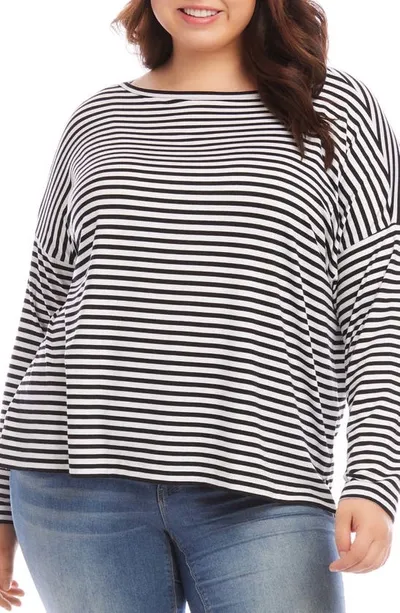 Karen Kane Stripe Boat Neck Top