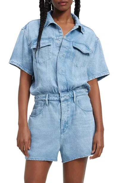 Good American Weightless Short Jumpsuit In Indigo396